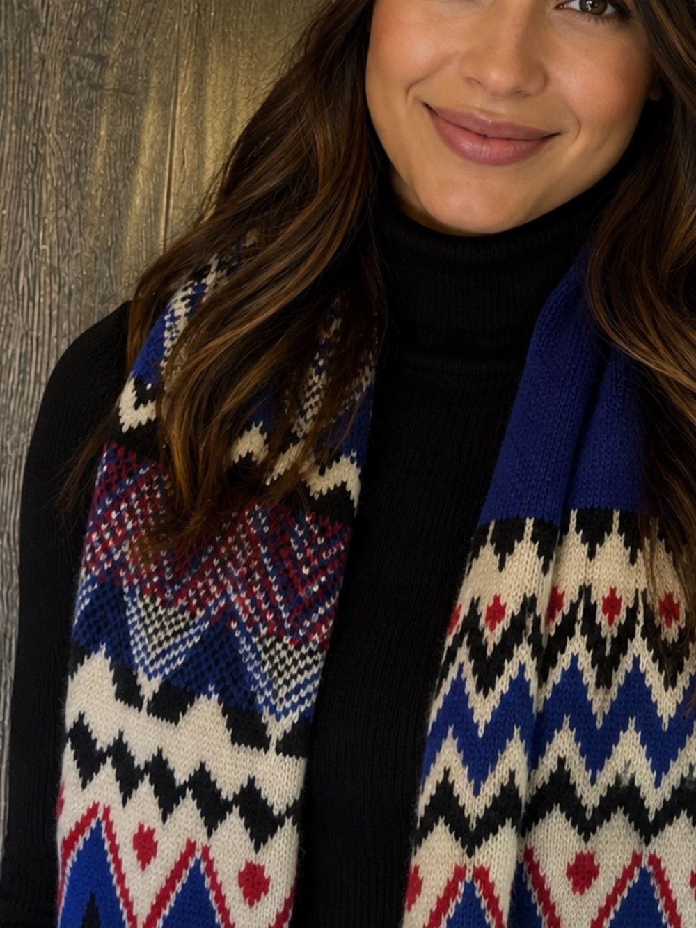 Blue Patterned scarf-unisex